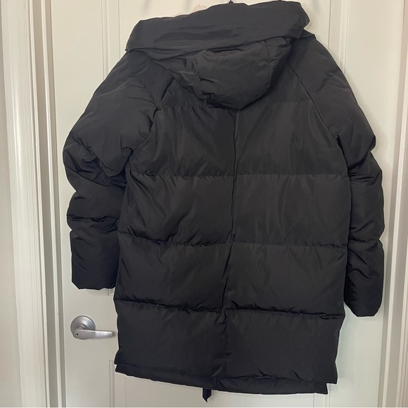OROLAY Viral Women's Black 6 Pocket Puffer Coat with Orange Lining Size Large - Picture 6 of 7